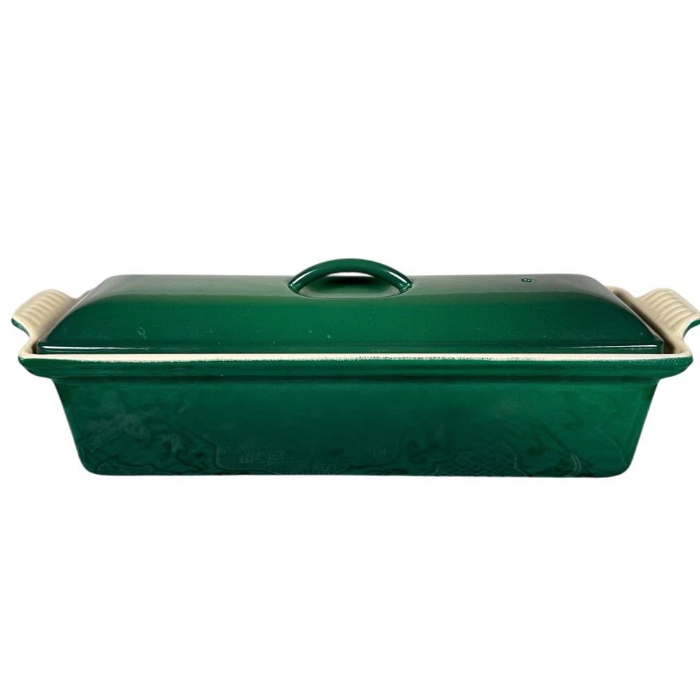 LE CREUSET Vintage Cast Iron Pâté Terrine in artichaut green